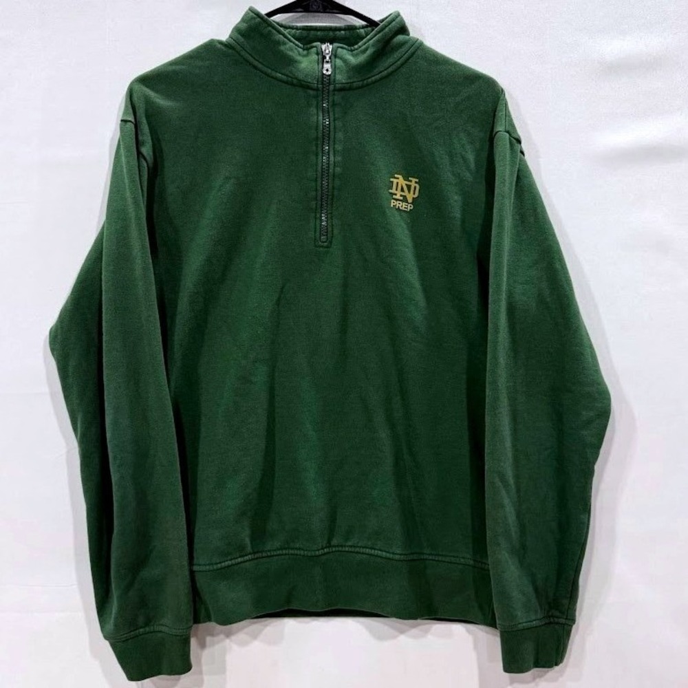 Dennis Mens Forest Green ND Prep Quarter Zip Sweatshirt Mock Neck Pullover AS